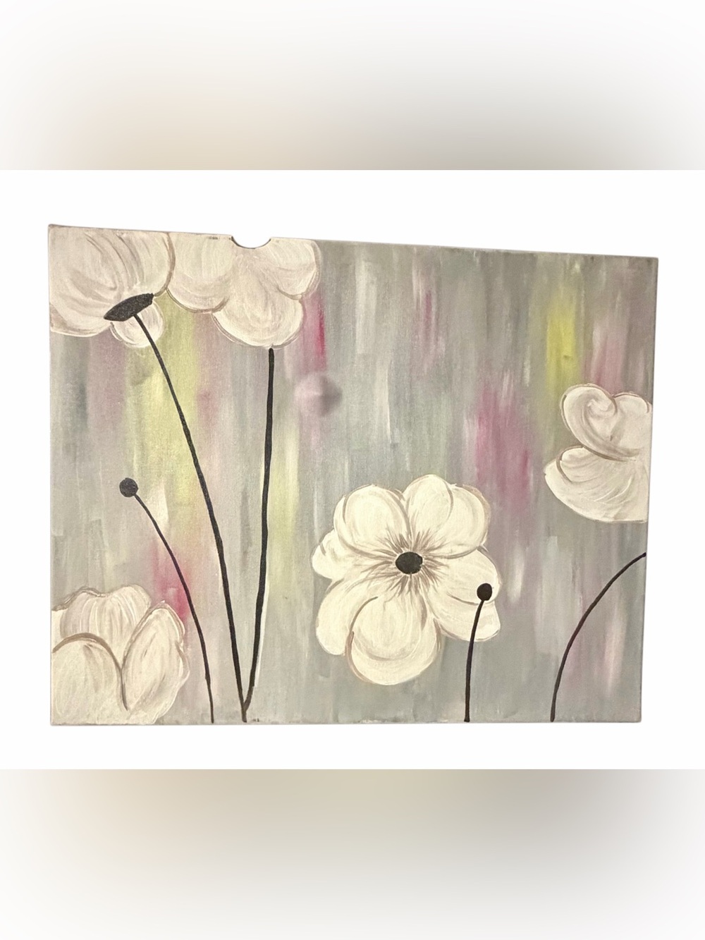 Abstract Floral Acrylic Canvas Painting Modern Botanical Wall Art 🌸